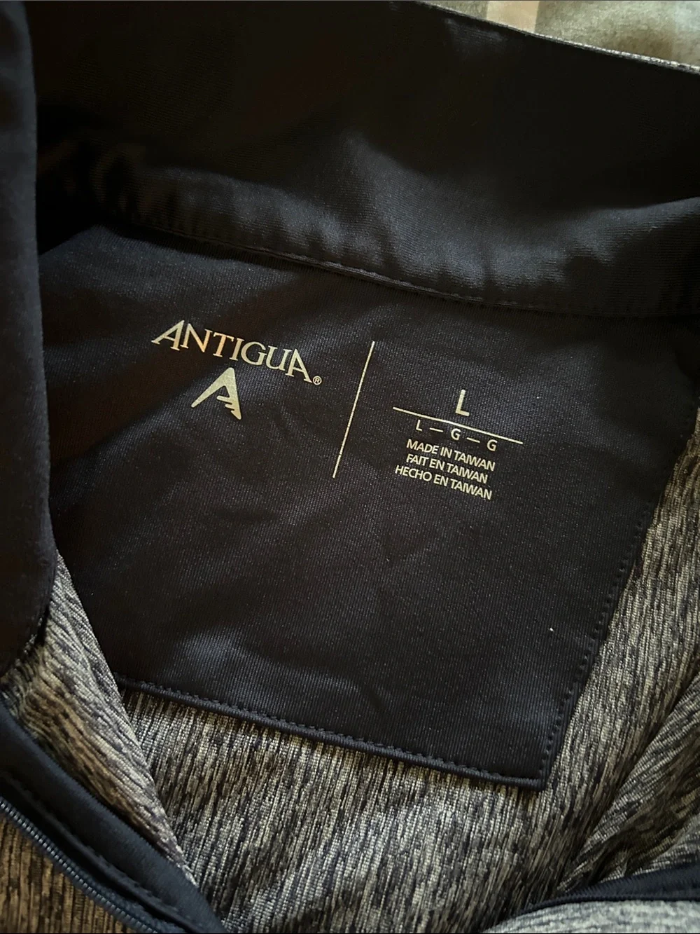 Antigua Gray & Black Quarter-Zip Pullover with Notre Dame Logo